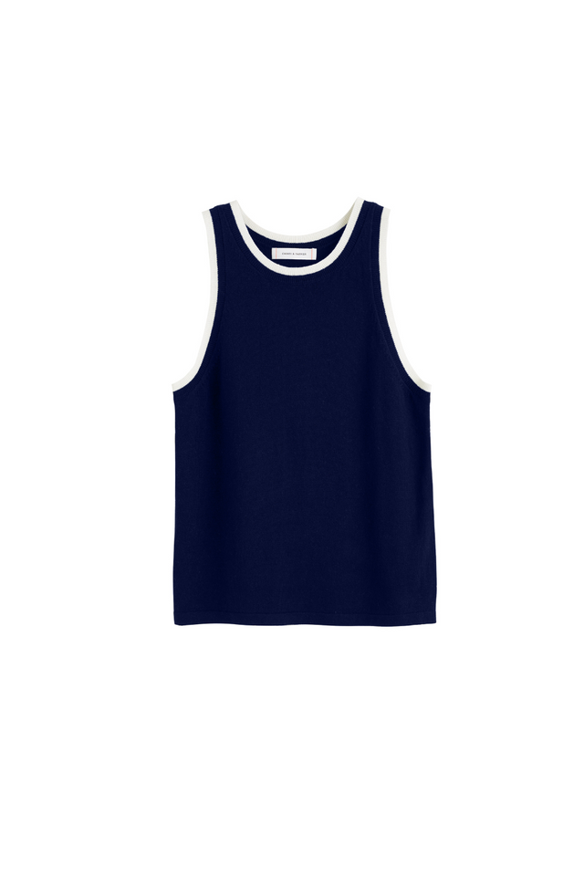 Navy Cotton-Linen Vest image 2