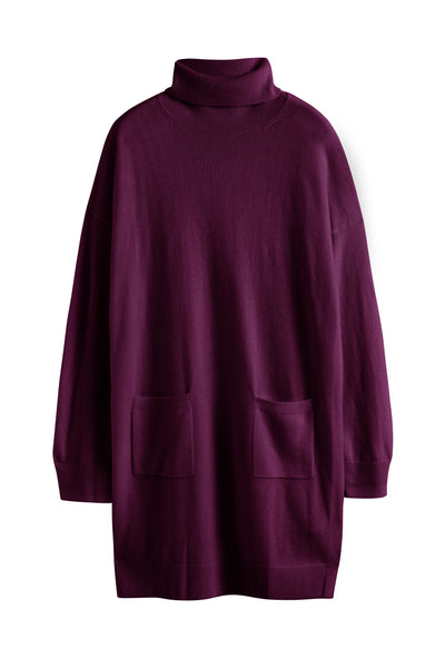Mulberry Wool-Cashmere Mini Rollneck Dress