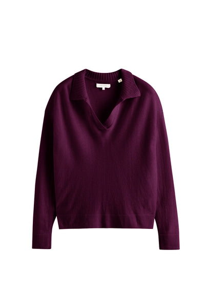 Mulberry Wool-Cashmere Collared Sweater
