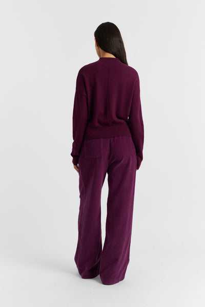 Mulberry Wool-Cashmere Collared Sweater