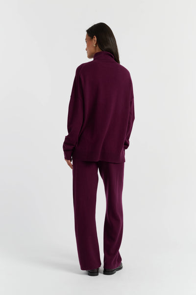 Mulberry Wool-Cashmere Relaxed Rollneck Sweater