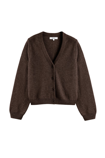 Brown cardigan on a white background