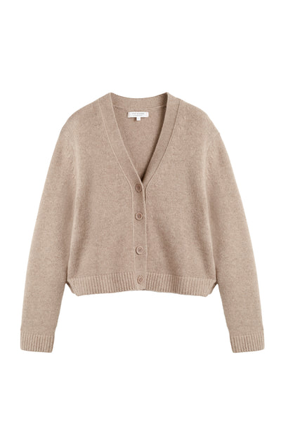 Beige cardigan on a white background