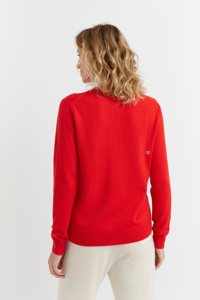 Red Wool-Cashmere J'Adore Christmas Sweater
