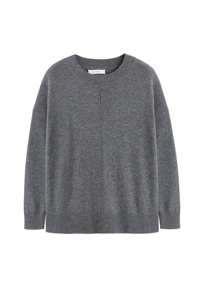 Grey Wool-Cashmere Slouchy Sweater