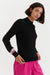 Black Wool-Cashmere Varsity Sweater