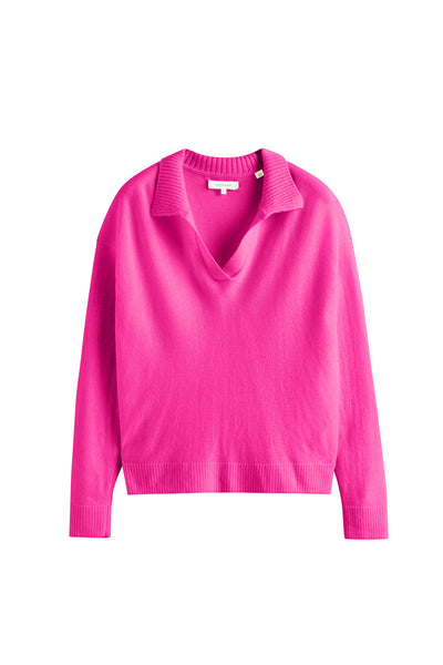 fuchsia-wool-cashmere-collared-sweater