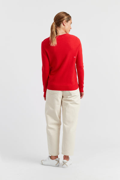Red Wool-Cashmere J'Adore Christmas Sweater