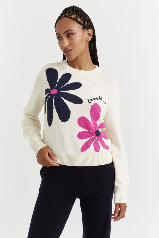 Cream Wool-Cashmere Love Is... Sweater image 1