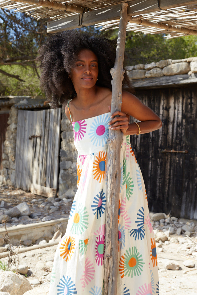 Cream Linen-Cotton Soleil Sun Dress image 5