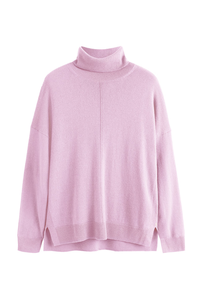 Pink-Lemonade Wool-Cashmere Rollneck Sweater image 2