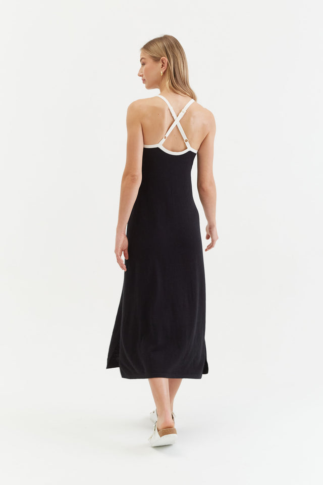 Black Cotton-Linen Summer Dress image 3