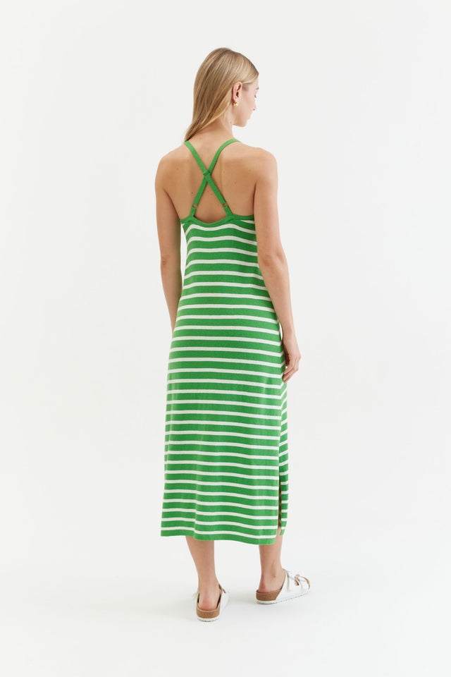 Green Cotton-Linen Summer Dress image 3