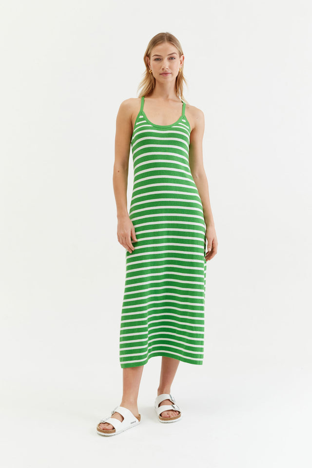 Green Cotton-Linen Summer Dress image 1