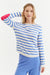 Blue-Cream Wool-Cashmere Stripe Sweater