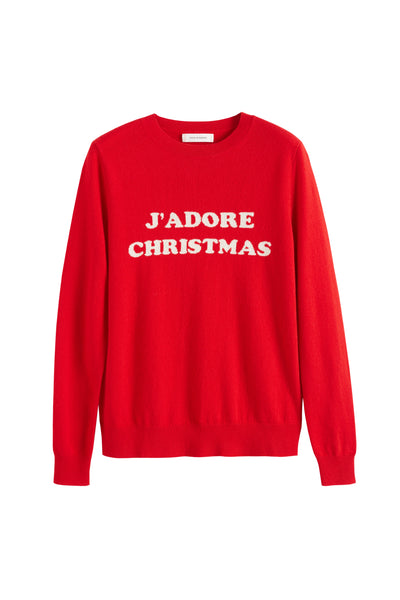 Red Wool-Cashmere J'Adore Christmas Sweater