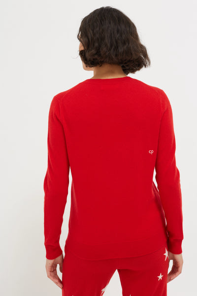 Red Wool-Cashmere J'Adore Christmas Sweater