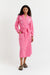 Flamingo-Pink Wool-Cashmere Star Dressing Gown