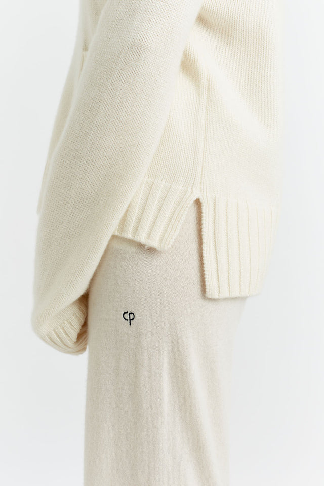 Cream Cashmere Patch Pocket Sweater image 4
