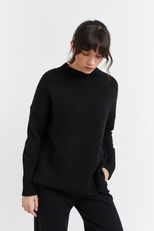 Black Cashmere Comfort Sweater image 1