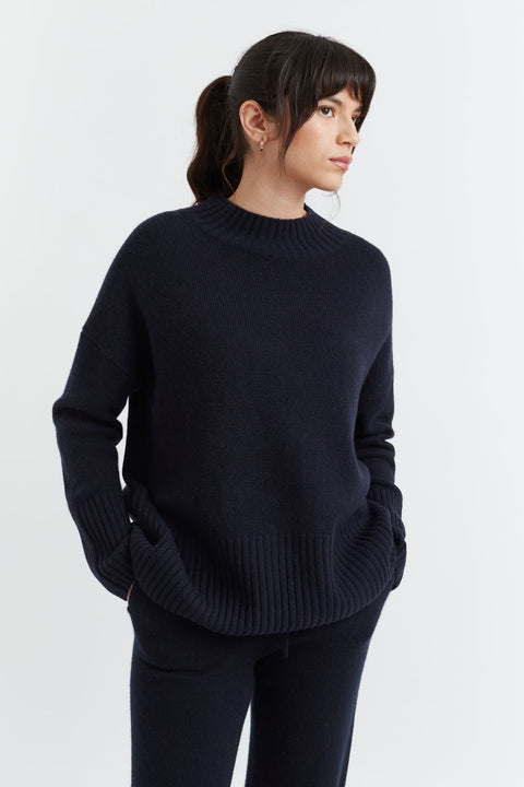 Navy Cashmere Elbow Patch Men's Sweater – Chinti & Parker UK