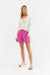 Berry-Pink Lyocell Shorts