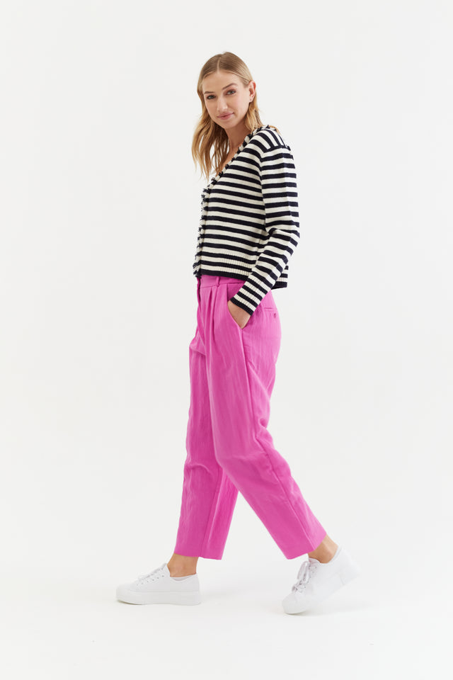 Berry-Pink Lyocell Cropped Trousers image 3