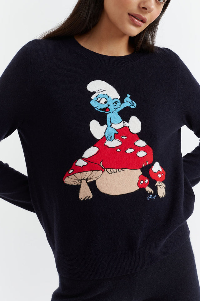 Navy Wool-Cashmere Magic Mushroom Sweater image 1