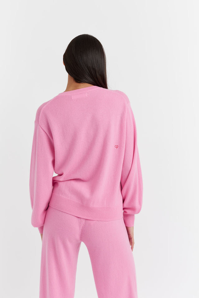Flamingo-Pink Wool-Cashmere Smurf Love Sweater image 2