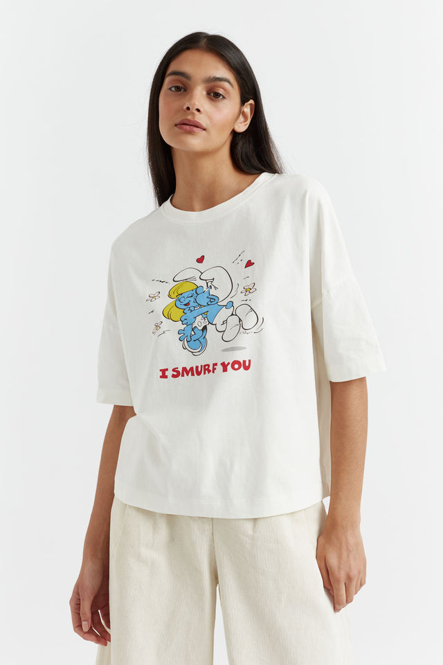 Cream Cotton I Smurf You T-shirt image 1