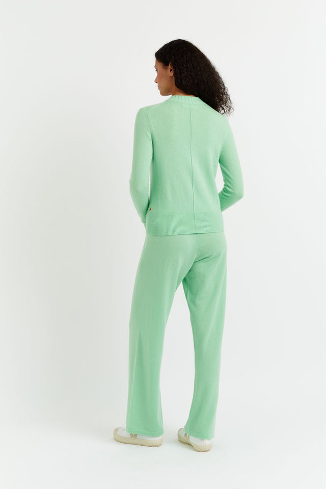 Mint-Green Wool-Cashmere Wide-Leg Track Pants image 3