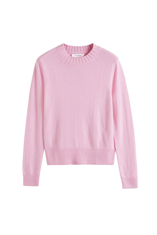 Pink-Lemonade Wool-Cashmere Cropped Sweater image 2