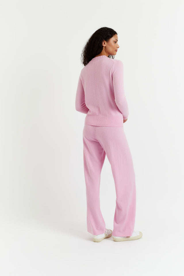 Pink-Lemonade Wool-Cashmere Cropped Sweater image 3