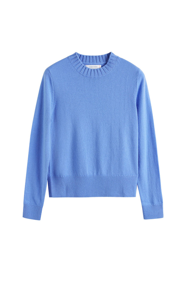 Powder-Blue Wool-Cashmere Cropped Sweater image 2