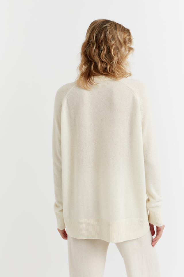 Cream Cashmere Slouchy Sweater image 3