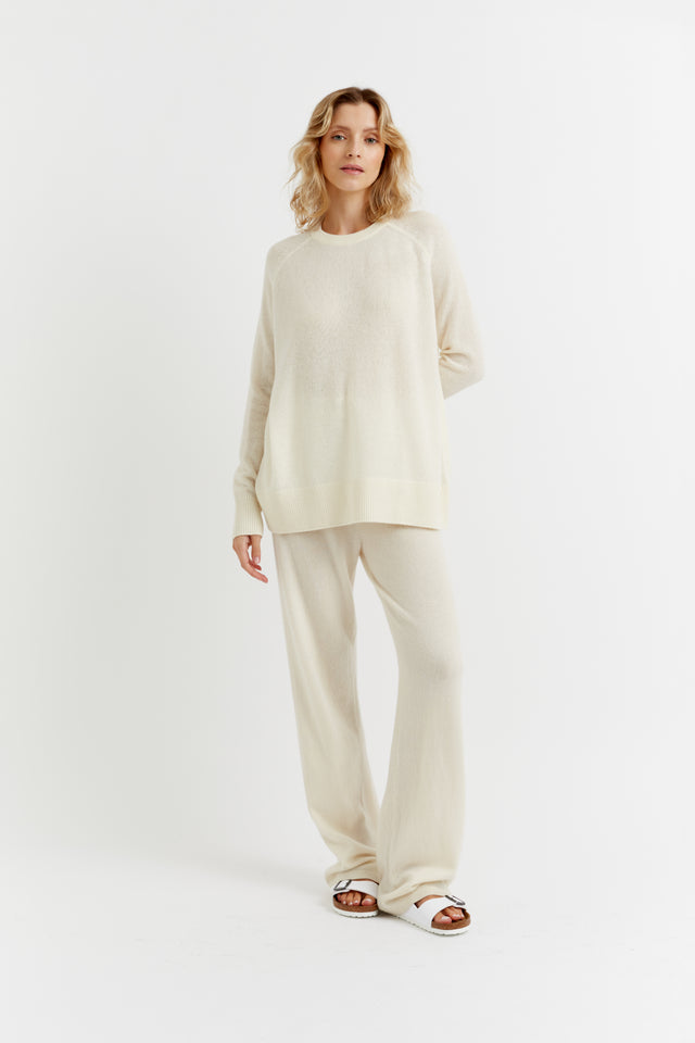 Cream Cashmere Slouchy Sweater image 4