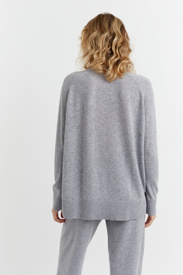 Grey-Marl Cashmere Slouchy Sweater image 3