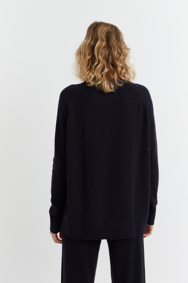 Navy Cashmere Slouchy Sweater image 3