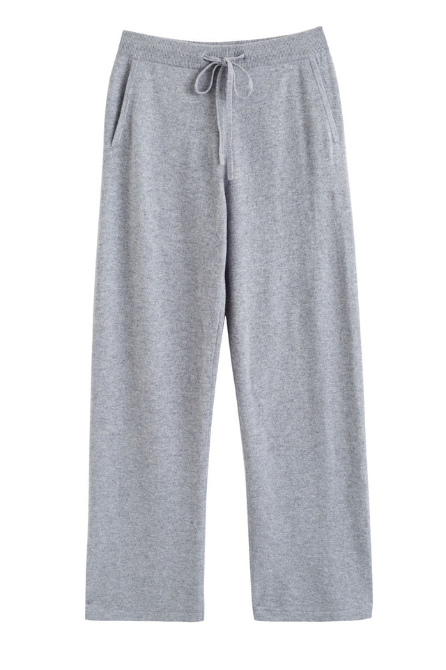 Grey-Marl Cashmere Wide-Leg Pants image 2
