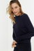 Navy Cashmere Cropped Sweater