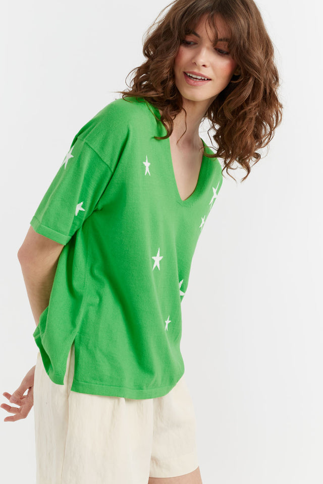 Green Cotton Star T-shirt image 1
