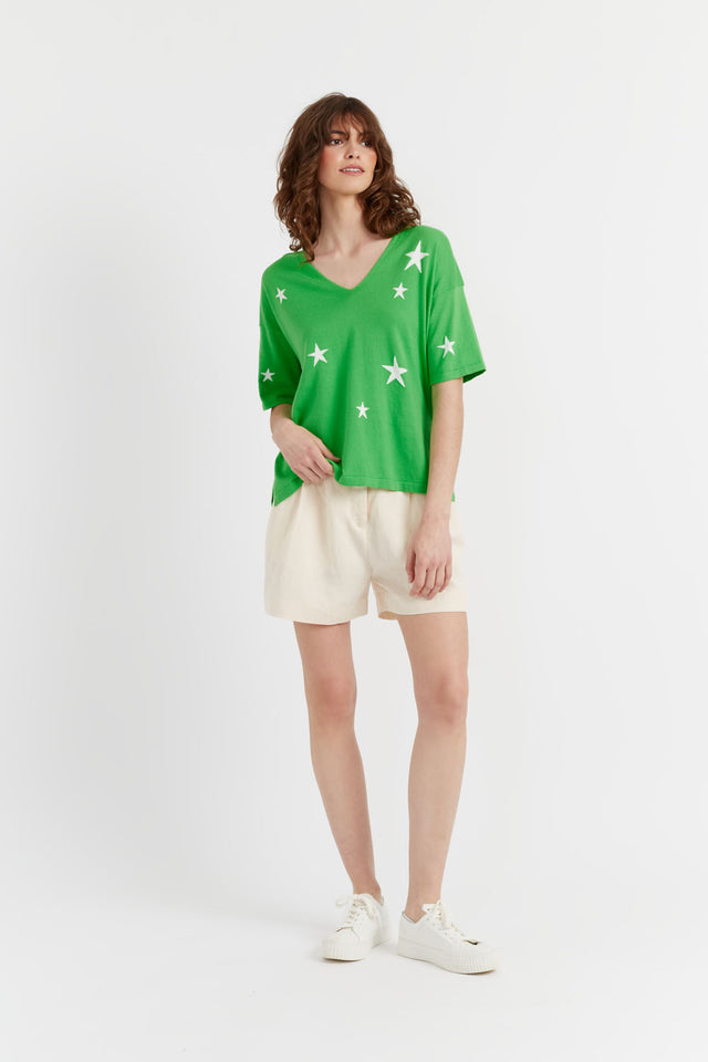 Green Cotton Star T-shirt image 3