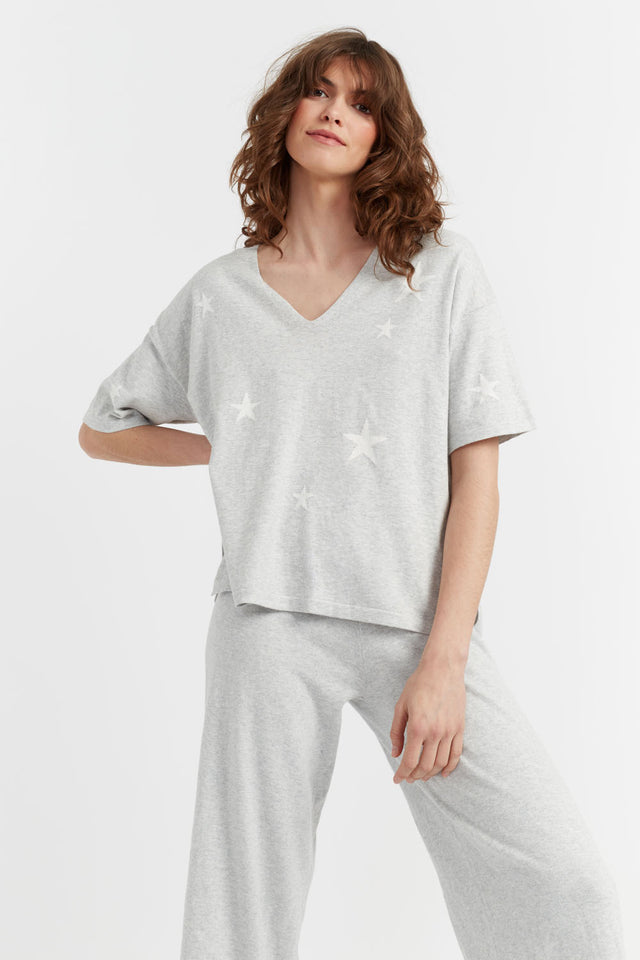 Grey Cotton Star T-shirt image 1