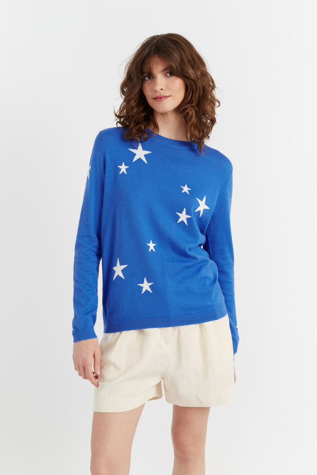 Blue Cotton Star Sweater image 1
