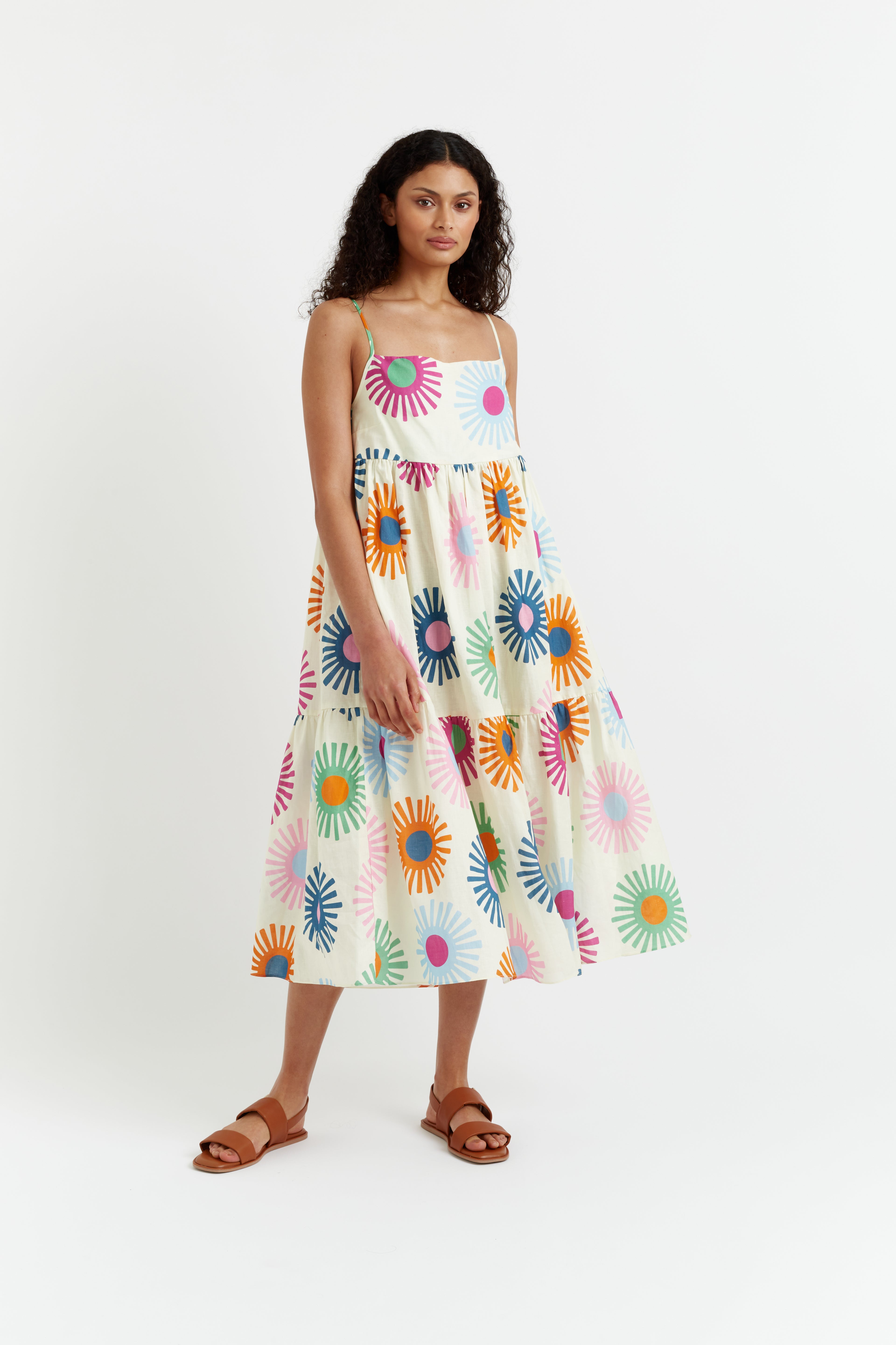 Cream Linen-Cotton Soleil Sun Dress