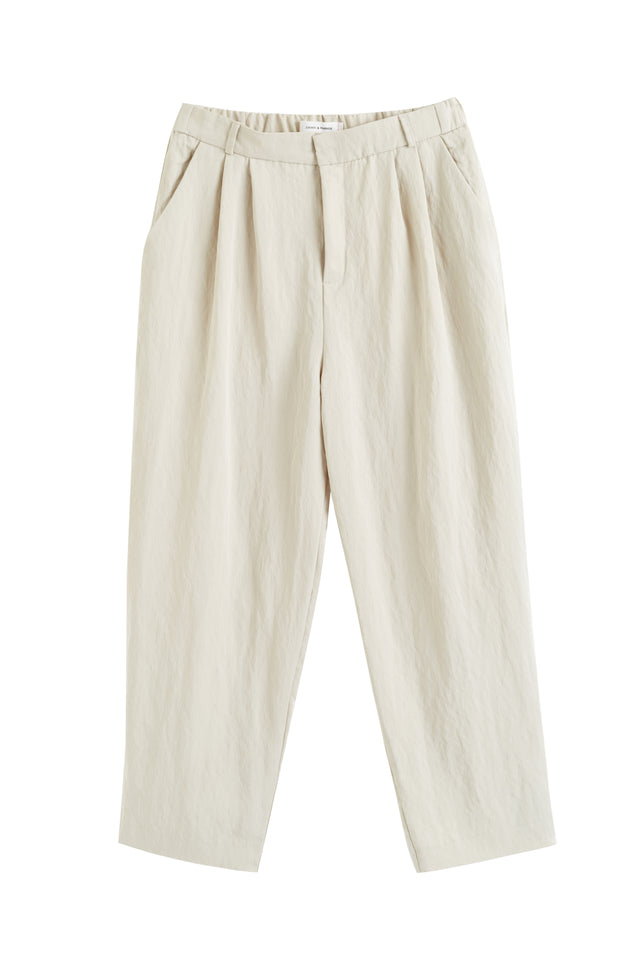 Cream Lyocell Cropped Trousers image 2