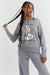 Grey Wool-Cashmere Dancing Snoopy Sweater