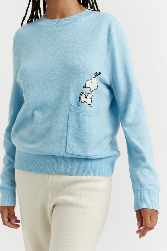 Blue Wool-Cashmere Snoopy Pocket Sweater image 1