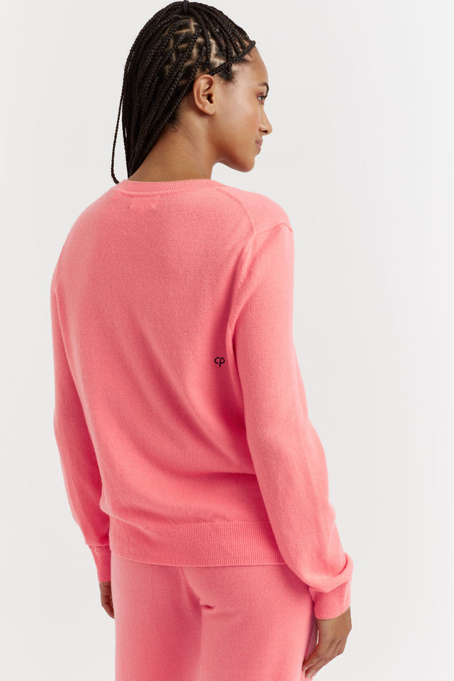 Coral Wool-Cashmere Snoopy Pocket Sweater image 3