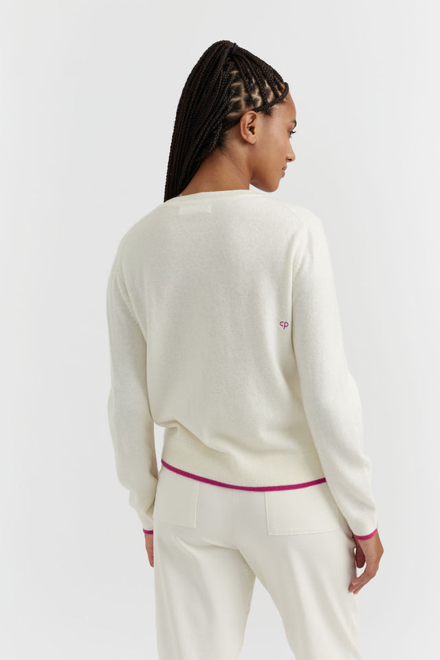 Cream Wool-Cashmere Snoopy Love Sweater image 2